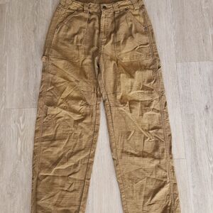 Free People Stay Awhile Carpenter Pant Wide Leg Cotton Boho Grunge Women's Sz 2